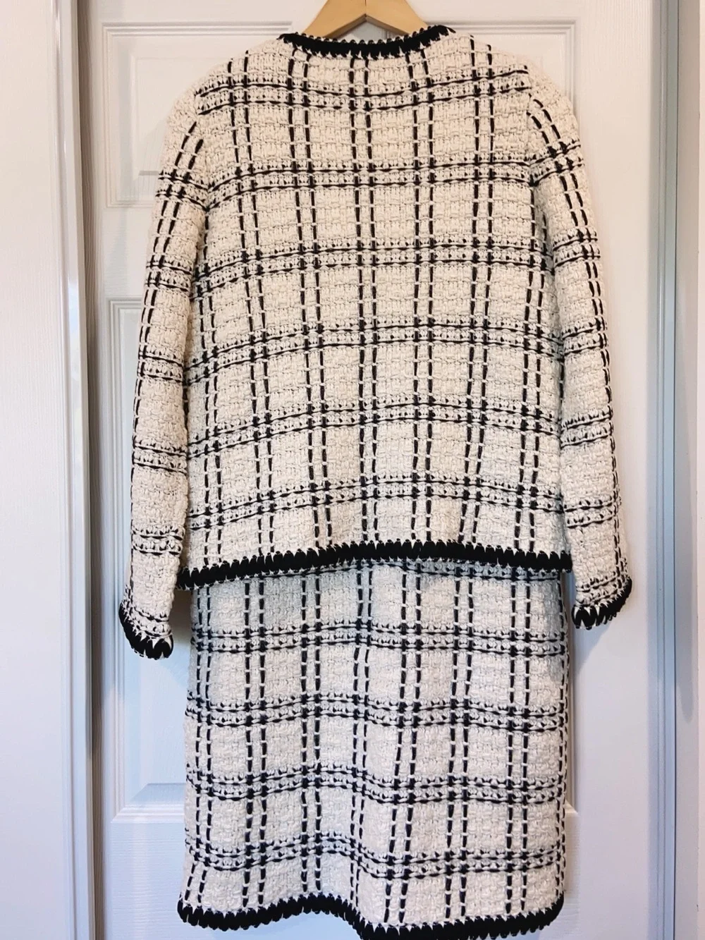 NWT $1196 Tory Burch 2-Piece Tweed Matching Jacket & Shift Dress Set Sz M